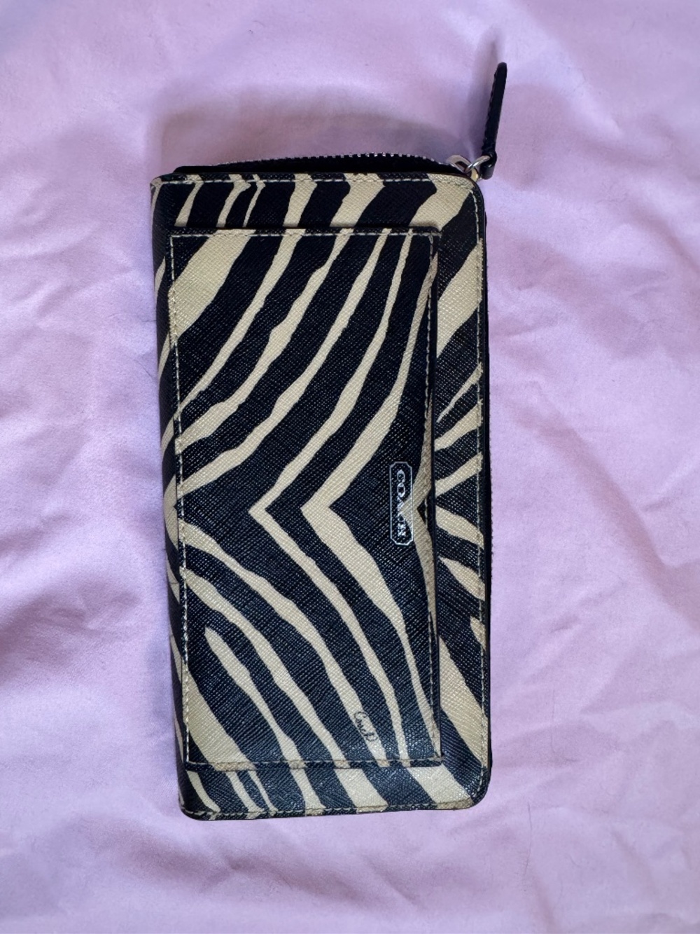 Coach Zebra Zip Wallet